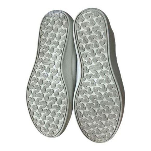 Tory Burch Leigh Green Blue T Logo Women Sneakers Size 5.5M White Leather Upper - Picture 9 of 11